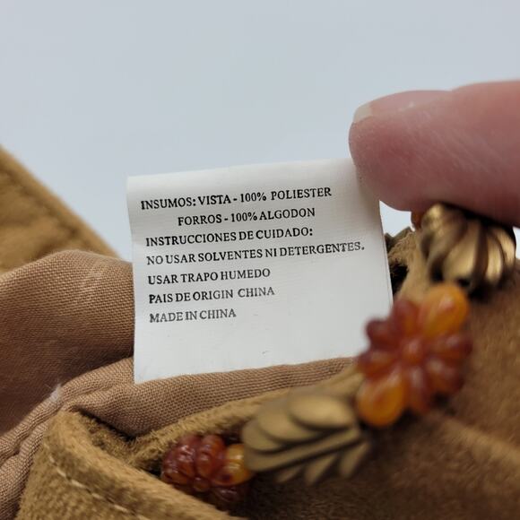 Vintage Elcanti Accessories Boho Beaded Festival Fringe Faux Suede Shoulder Bag - Picture 16 of 16